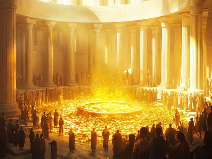 pixiu7367_A_grand_golden_amphitheater_filled_with_Greek_citiz_d7ba72a7-2f17-4567-9c26-50aff44cdd1c_1