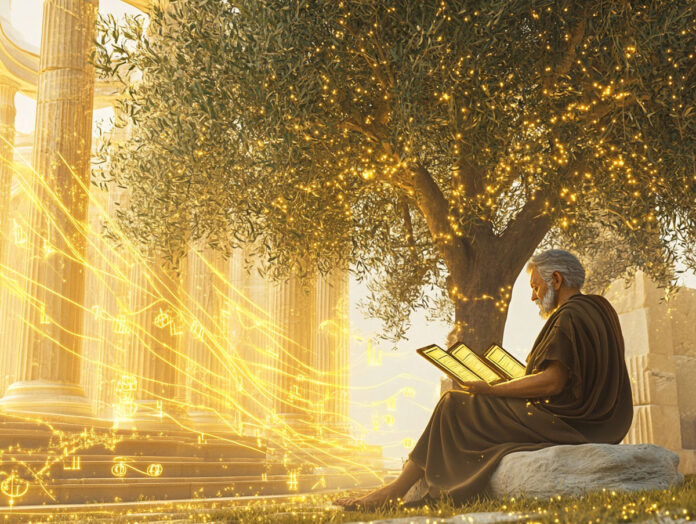 pixiu7367_A_wise_Greek_philosopher_sitting_under_a_golden_oli_28e4e384-2656-4230-88e4-634b6f90ed55_1